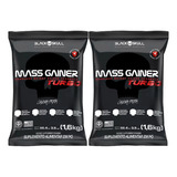 Kit 2x Mass Gainer Turbo Refil 1,6kg Black Skull Sabor Baunilha