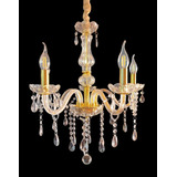 Lampara Colgante Candelabro Cristal Transparente 5 Luces.