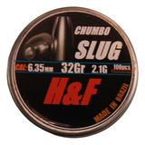 Chumbinho Slug 6,35mm - 32gr/2,1g Hollow Point 100un - H&f