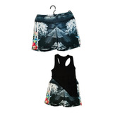 Conjunto Deportivo Shorth Licra Colombiana Sublimada / Blusa