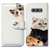 Funda Cartera Para Samsung Galaxy S10e Cafe Piel Sinteti - 1