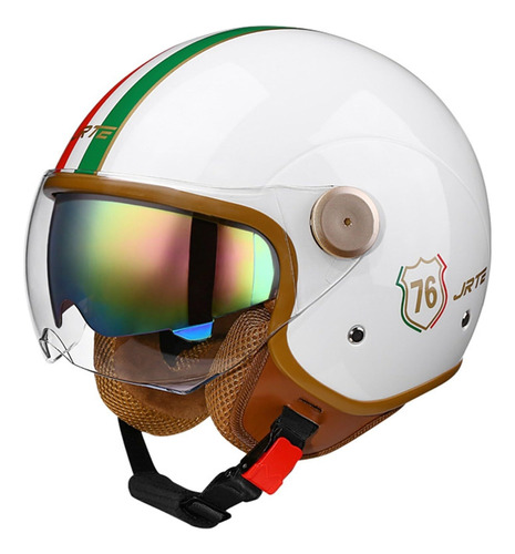 Casco De Moto Abierta,casco Jet Moto Vintage Con Visera