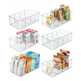 Mdesign Caja Organizadora De Plástico Para Alimentos, 4 Secc