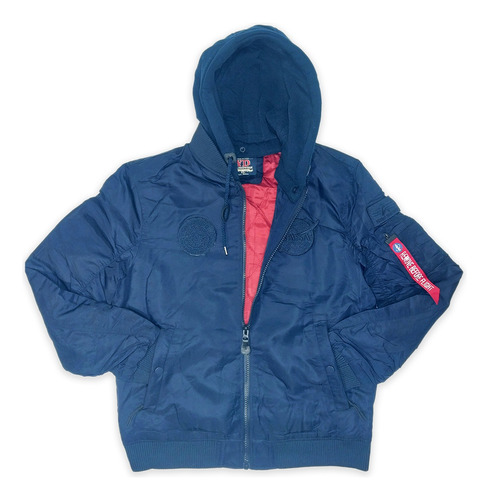 Campera Young Design Nasa Aviadora Parches Impermeable