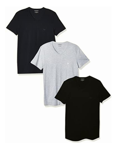 Emporio Armani Men's Cotton V-neck T-shirt, 3-pack,