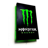 Cartel Luminoso Led Logo Monster Deco Bar