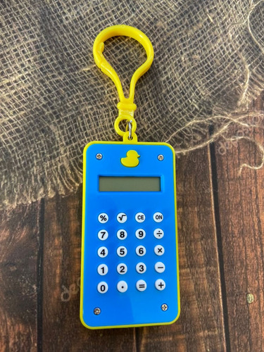 Chaveiro Mini Calculadora Azul/amarelo