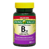 Spring Valley Vitamina B12 1000mcg 300tab Metabolismo Anemia