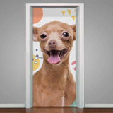 Adesivo De Porta Pet Shop Pinscher Caramelo 83x210cm
