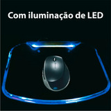 Mouse Pad Led Com 4 Entradas Usb Cor Preto