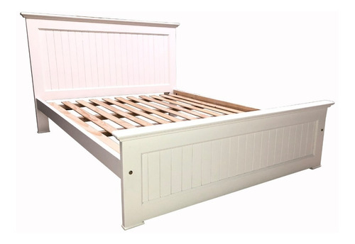 Cama De 2 Plazas Linea Americana Matrimonial Laqueda Blanca