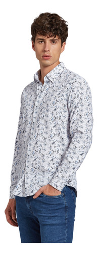 Camisa Devré Estampada Blanca Hombre 42d000281017