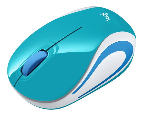 Mouse Mini Inalámbrico Logitech M187 Verde Azulado Usb Pe