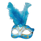 Máscara Carnaval Veneza C/ Glitter E Pena - Ref: 9491