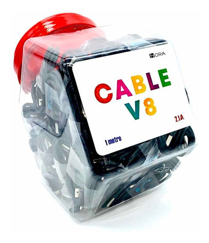 100 Cable 1hora 2.1a V8 Microusb Carga Rápida Suelto Mayoreo