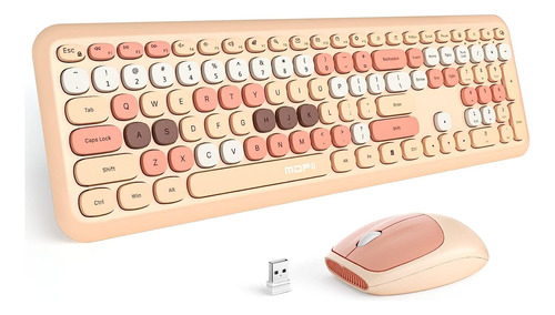 2en1 Inalámbrico Combo Teclado Y Mouse Colores Mezclados