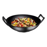 Sarten Wok En Hierro Fundido 36 Cm  Natural