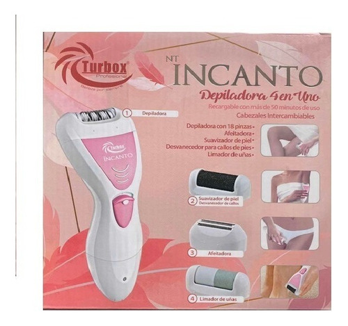 Depiladora Turbox Nt - Incanto 4 En 1 Recargable Color Blanc