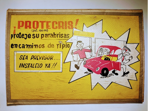Antiguo Cartel Cartón Auto Publicidad 32x22 Cm Original 1970
