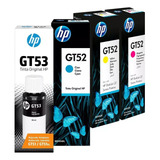 Kit De Botellas De Tinta Hp Gt53 Negro + Gt52 Color Original