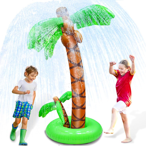 Palmera Inflable De 66'' Niños,   Rociar Agua 2 Tronco...