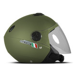 Capacete Aberto Pro Tork New Atomic Elite Viseira Solar Fumê Tamanho Do Capacete 56 Cor Verde Militar