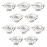 Pack 10 Foco Basculante Led Embutido Spot 6,5w Redondo 