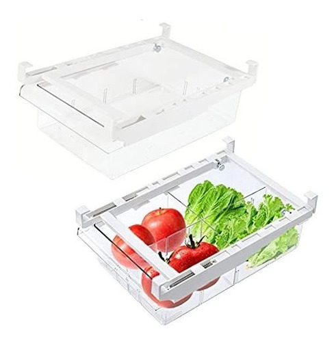 Organizador Nevera Yekoumax, Transparente, 2 Pack Médium