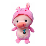 Peluche Cerdito Disfraz Conejita Rosa Ck