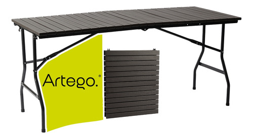 Mesa Plegable Plástico Hdpe Tipo Madera Eventos Jardín 1.66m