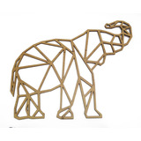 Elefante Africano En Madera Cuadro Geométrico Decorativo