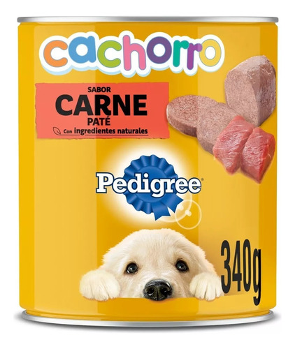 Lata Pedigree Cachorro Sabor Carne X 340 Grs