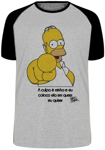 Camiseta Luxo Homer Simpsons Culpa Minha Coloco Ela Em Quem 