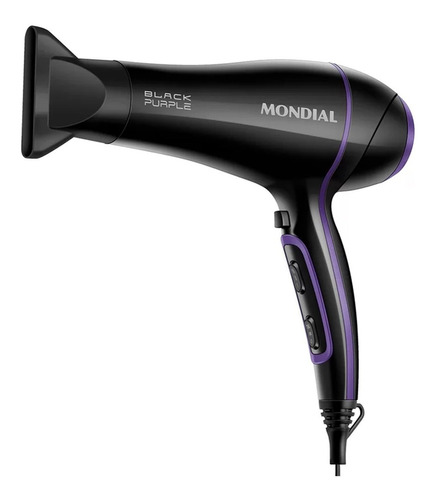 Secador De Pelo Mondial Scn-01 Black Purple 2000 Watts Color Negro