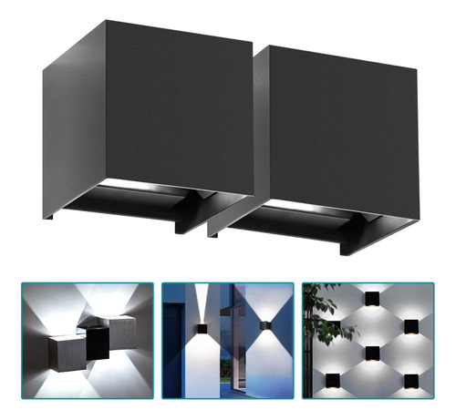 2 Piezas Lampara De Pared Exterior, Led Lampara Exterior