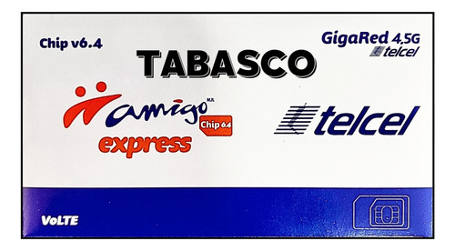 Chip Telcel Gidared 4.5g Ladas Tabasco