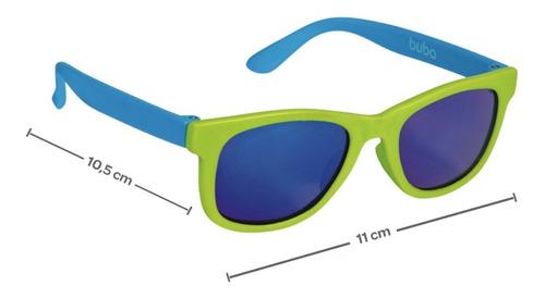 Óculos De Sol Infantil C/ Proteção Uva-uvb Verde E Azul Buba