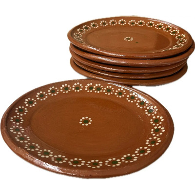 Plato Ovalado De Barro Para Carne Asada 25 Cm 3 Color Café | MercadoLibre