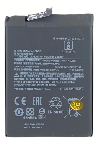 Sobre Pluribol + Bateria Para Xiaomi Redmi Note 9 Pro Bn52