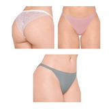 Panties Sexy Encaje Set 3 Pzs Cklass 802-35