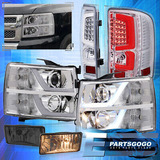 For 07-13 Silverado Driving Drl Headlights Led Clear Tai Aac