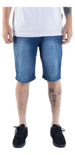 Bermuda Mcd Jeans Walk Slim Fit Sm23 Masculina Indigo