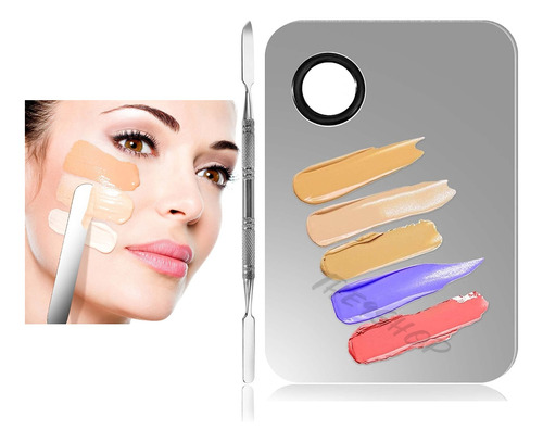 Paleta De Acero Maquillaje Inoxidable Cosméticos Y Espátula