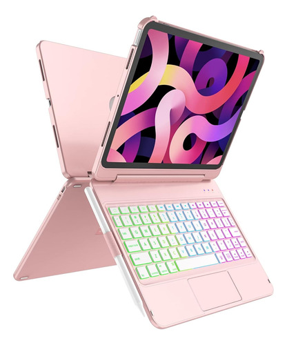 Funda Teclado Touchpad Para iPad Air 4ta/5ta Gen 2022 Rosa