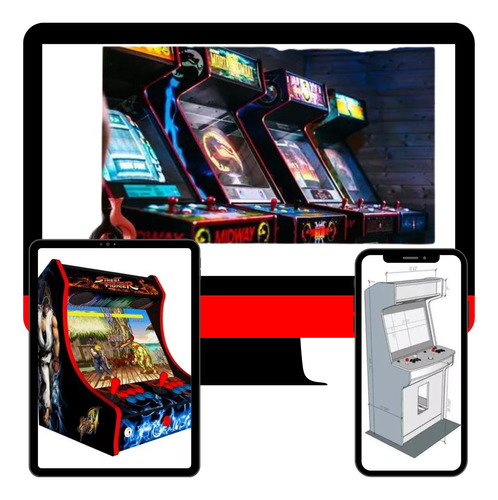 Projeto Mini Arcade Fliperama Bartop Medidas E Corte Cnc