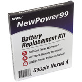 Google Nexus 4 Batería De Repuesto Kit Con Video Dvd De Inst