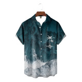 Camisa Hawaiana Unisex Coconut Tree V12, Camisa De Playa Par