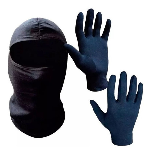 Pasamontaña Balaclava Y Guantes Primera Piel Frio Full Fas