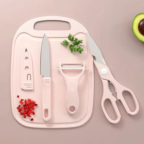 Kit Utensílios 8 Peças Faca Tesoura Taboa Cortador Legumes