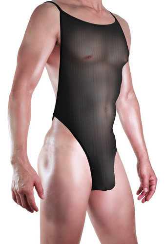 Body / Bodysuit Mesh Espalda Descubierta Para Hombre